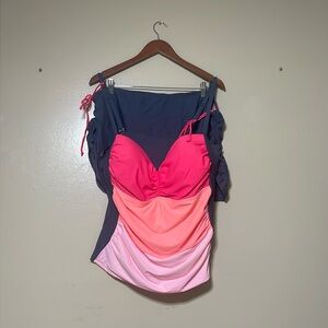 Pink Color Block Two Piece Swim XXXL - New without tags